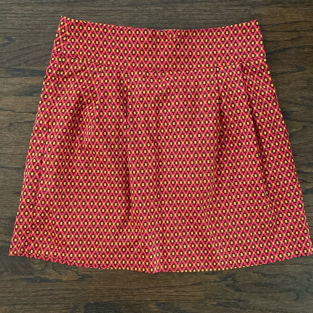 Tulle pink geometric print pink lined a line skater Mini Skirt